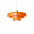 Orange tiered ceiling light with gloss finish.