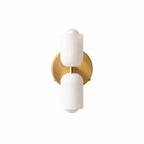 Modern double frosted glass wall sconce in gold finish